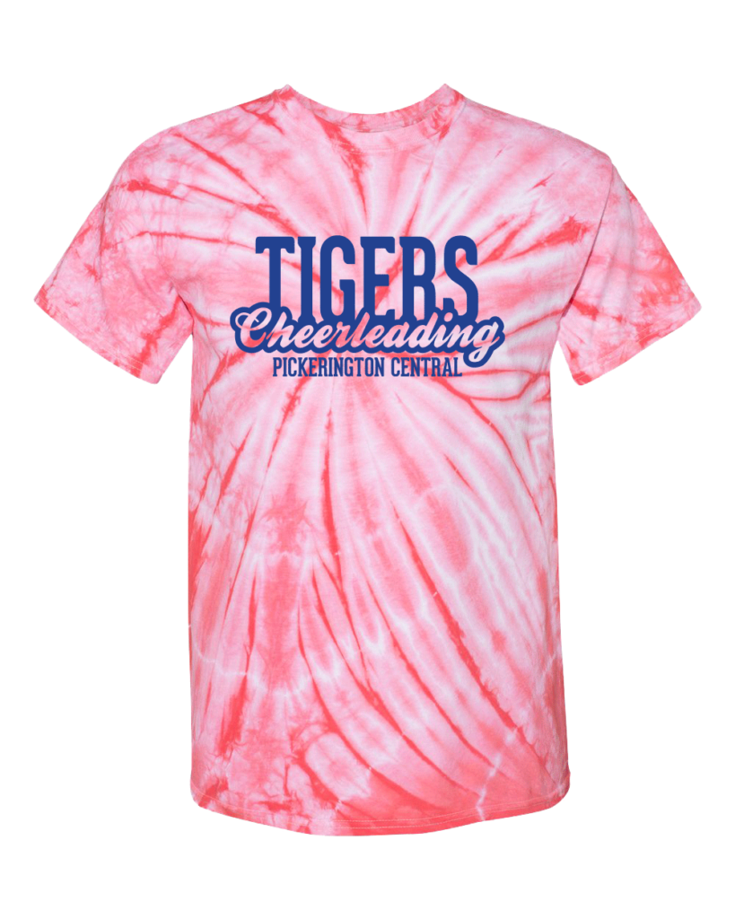 Cheer T-Shirt Tie Dye Coral Tigers Cheerleading