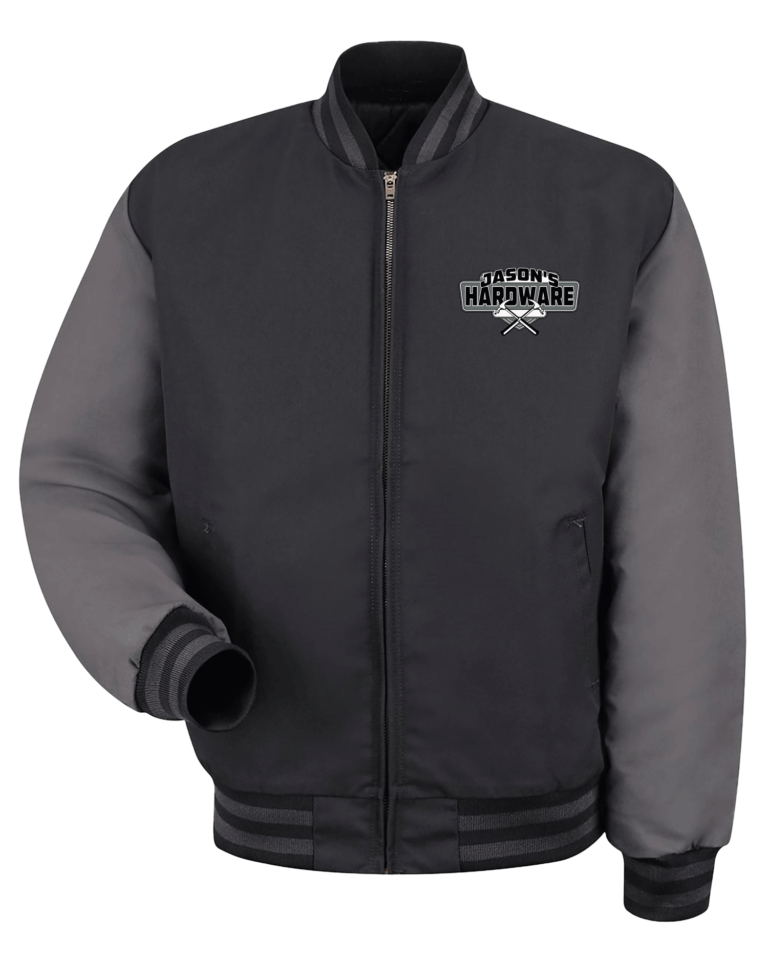 Red Kap black zip up jacket with gray sleeves