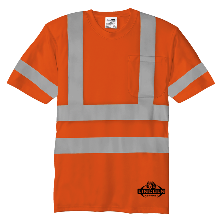Orange high vis cornerstone t-shirt with reflective strips