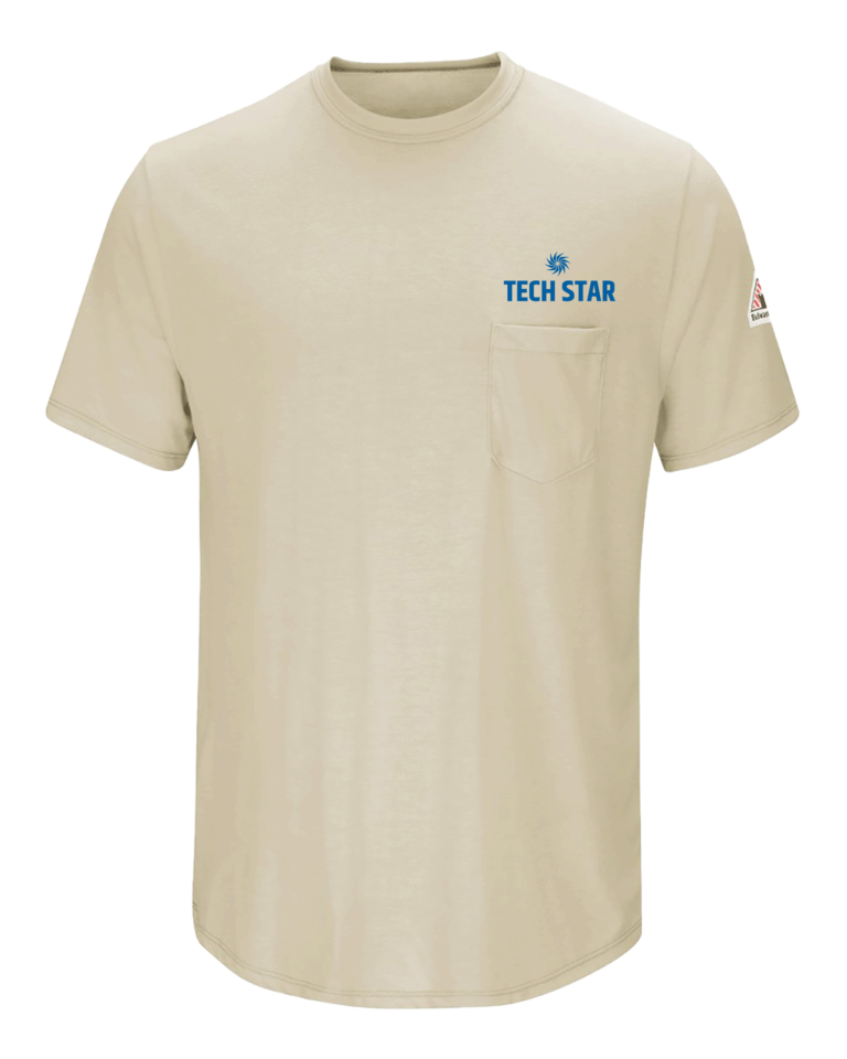 Tan pocket short sleeve t-shirt Bulwark flame resistant