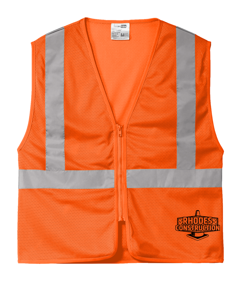 Orange with reflective strips ASNI Class 2 Safety Vests