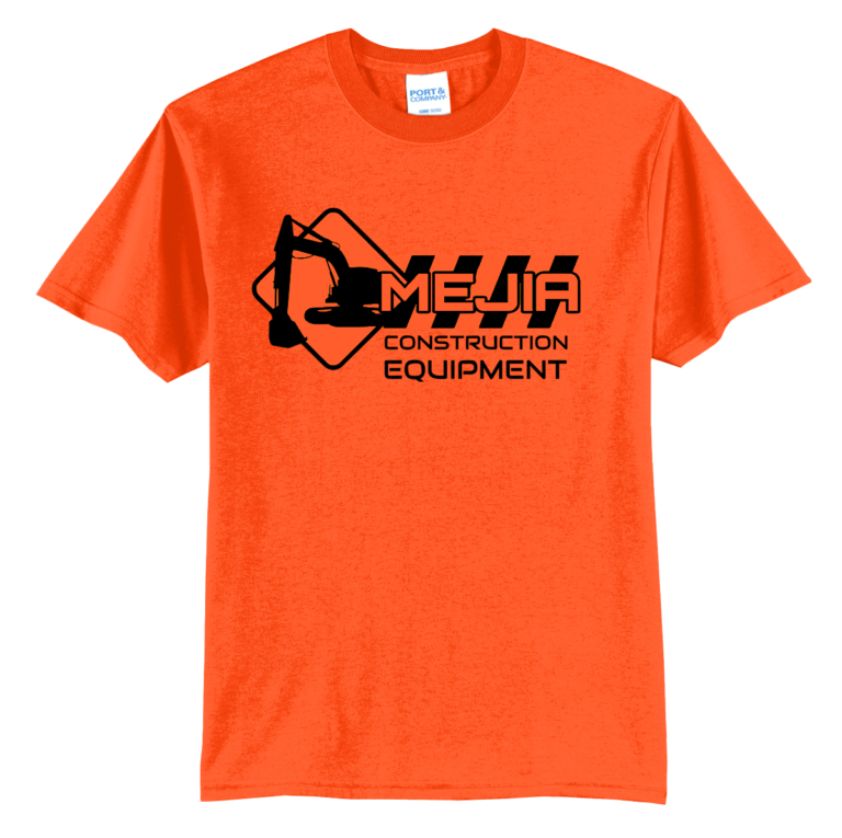 Orange T-Shirt with black logo from Port and Company
