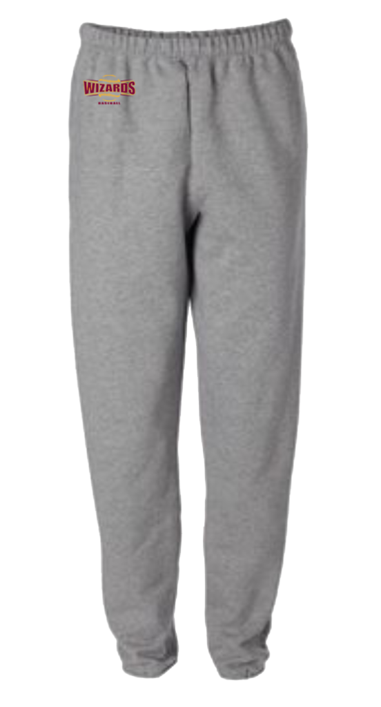 Gray JERZEES - Super Sweats NuBlend® Sweatpants with Pockets with baseball logo