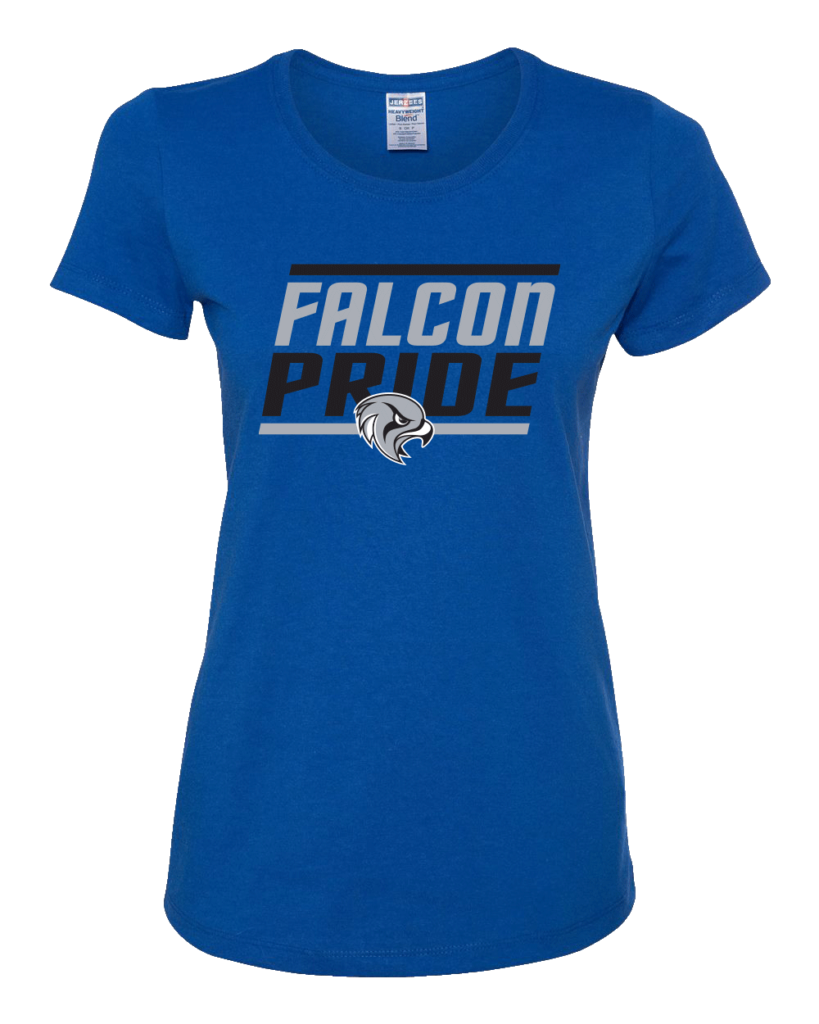 Royal Dri-Power® Women's 50/50 T-Shirt with falcon pride logo